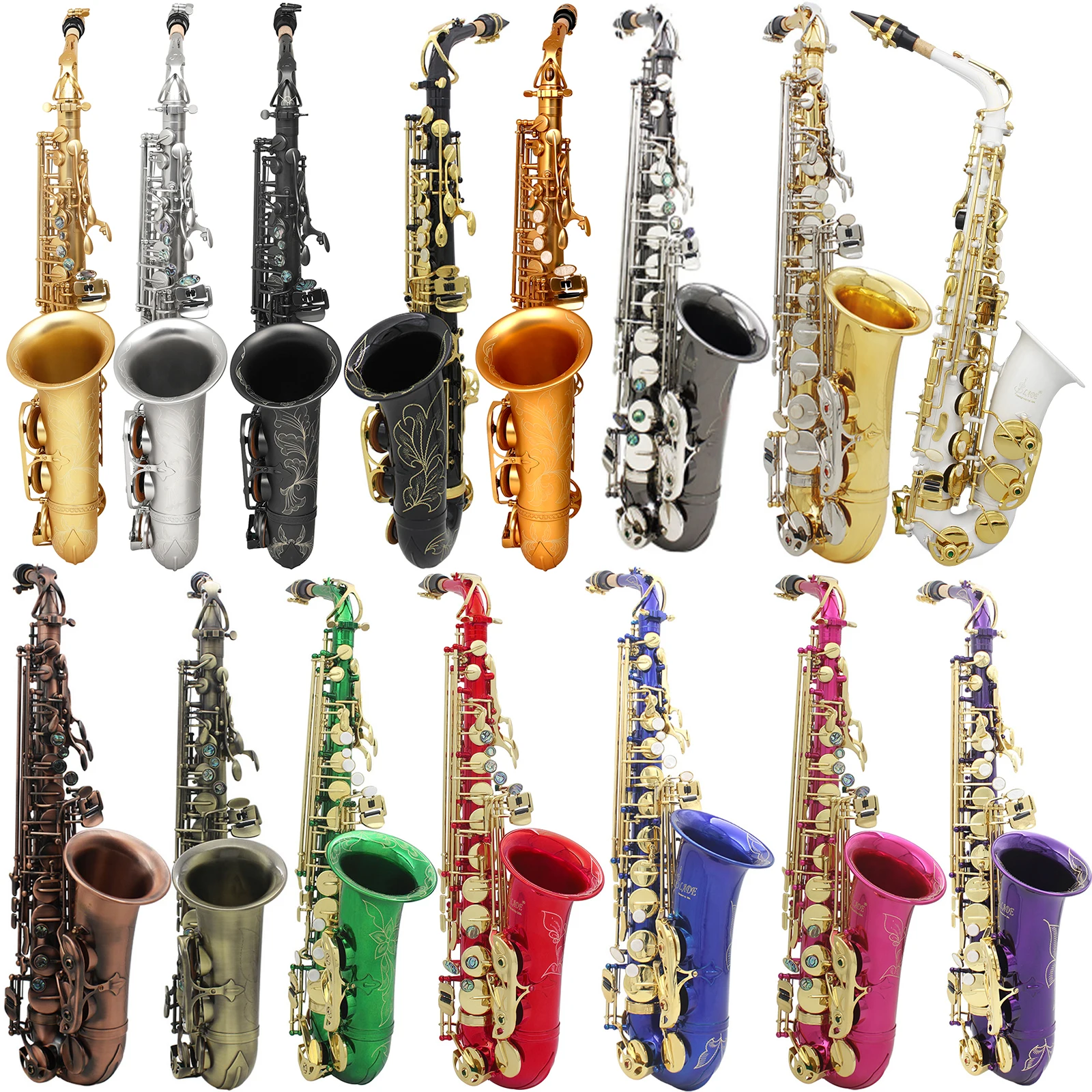 SLADE-Saxofone Alto para Iniciantes, Conjunto completo com Case, Bocal Strap, Reed, várias cores, E Flat, estudantes