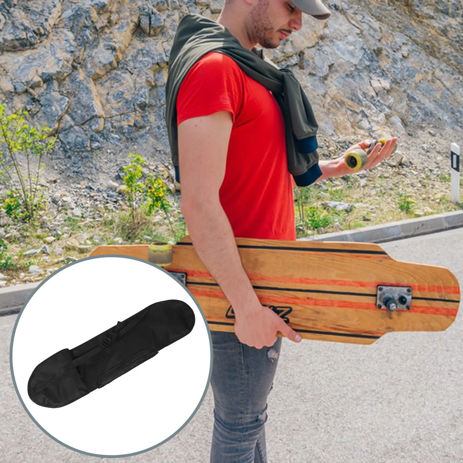 

Сумка для скейтборда, портативный дышащий сетчатый рюкзак-слинг для путешествий, занятий спортом на открытом воздухе, большая вместительная сумка для переноски скейтборда, универсальная
