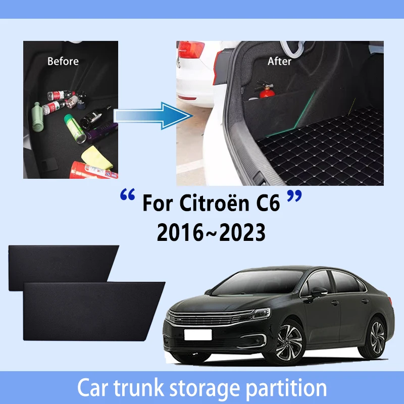 

Car Accessories For Citroën C6 2016~2023 Thickening Trunk Storage Partition Multifunction Storage Auto Interior Parts Organizer