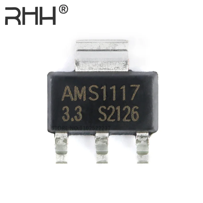 AMS1117-3.3 LDO linear regulator chip  SOT-223  60dB PSRR 120Hz 1A 3.3V Low Dropout (LDO) Linear Regulators