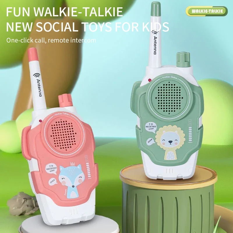 Walkie-Talkie bonito para crianças, brinquedos interativos pai-filho, máquina ao ar livre, desenhos animados, diversão, longa distância, educacional, crianças, 2 peças