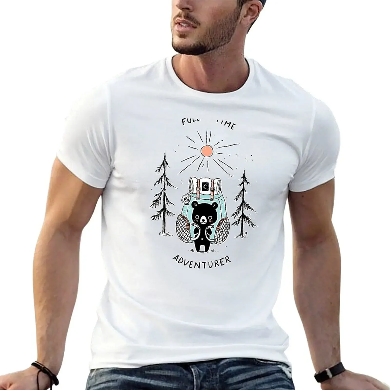 Adventure Bear T-Shirt plain shirts graphic anime tshirt plus size men clothing