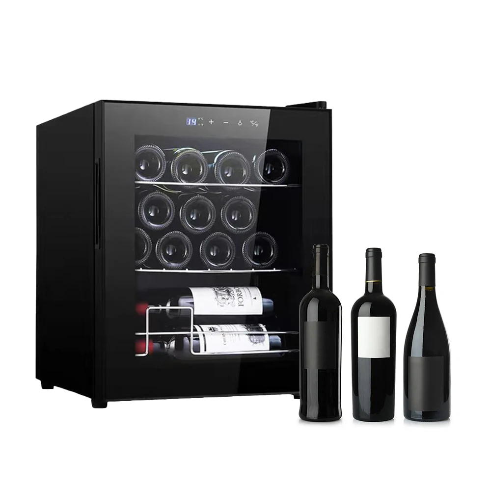 Electronic 58L Wine Fridge Refrigerator 15 Bottles Enfriador De Vino Freestanding  Wine Chiller Cellar Beverage Wine Cooler