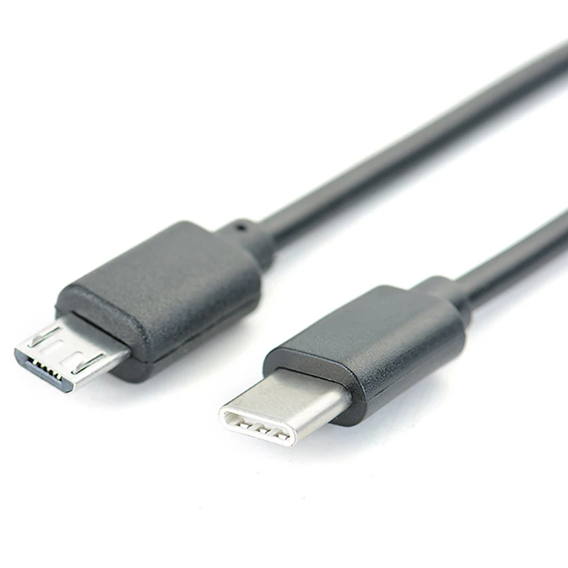 1pc USB Type C Male To Micro 5 Pin B Plug Converter OTG Adapter Lead Data Cable For Mobile Phones 30cm