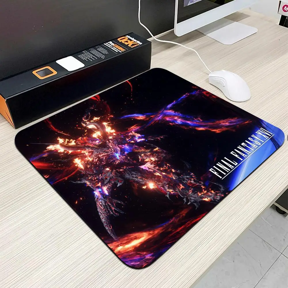 Final F-Fantasy XVI Mouse Pad Small Office Table Mats Computer Accessories Washable Non-slip Rubber with Precision Lock Edge