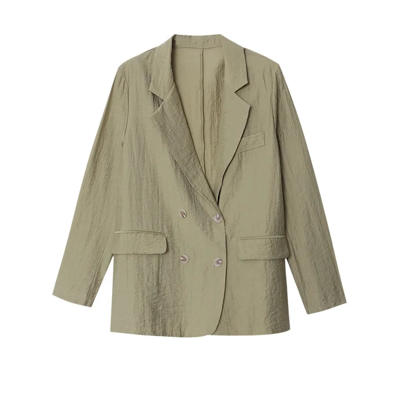 سترة نسائية أنيقة من TLXT سترة من الكتان الصلب مزدوجة الصدر وأكمام طويلة معاطف نسائية لربيع 2025 ملابس جديدة XK1239 #5