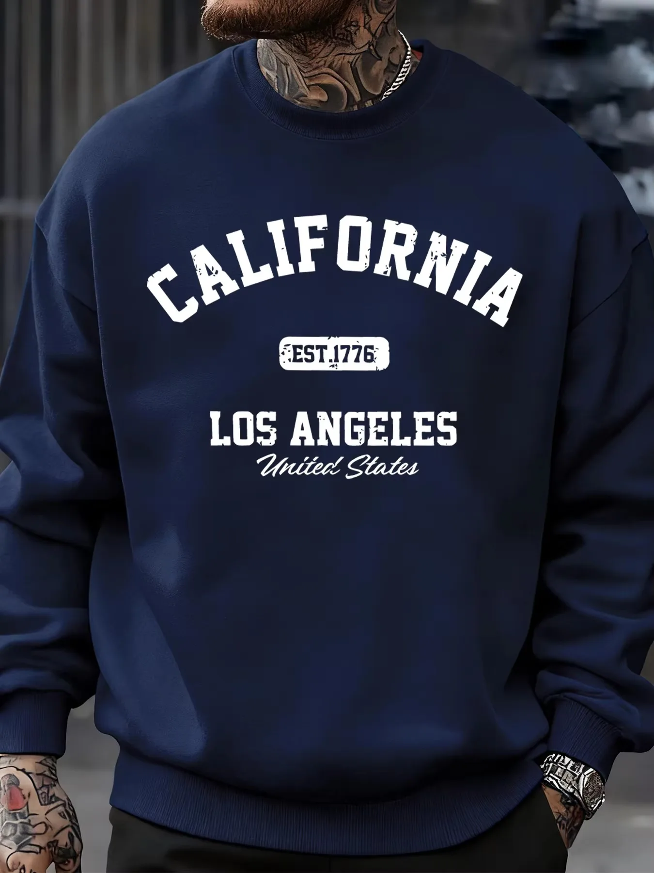Herren 2026 Neues Bedrucktes Sweatshirt, Streetwear Lässiges Mode-Sportshirt Hochwertige Herbst-Übergröße Fleece-Rundhals-Pullover – Detail 4