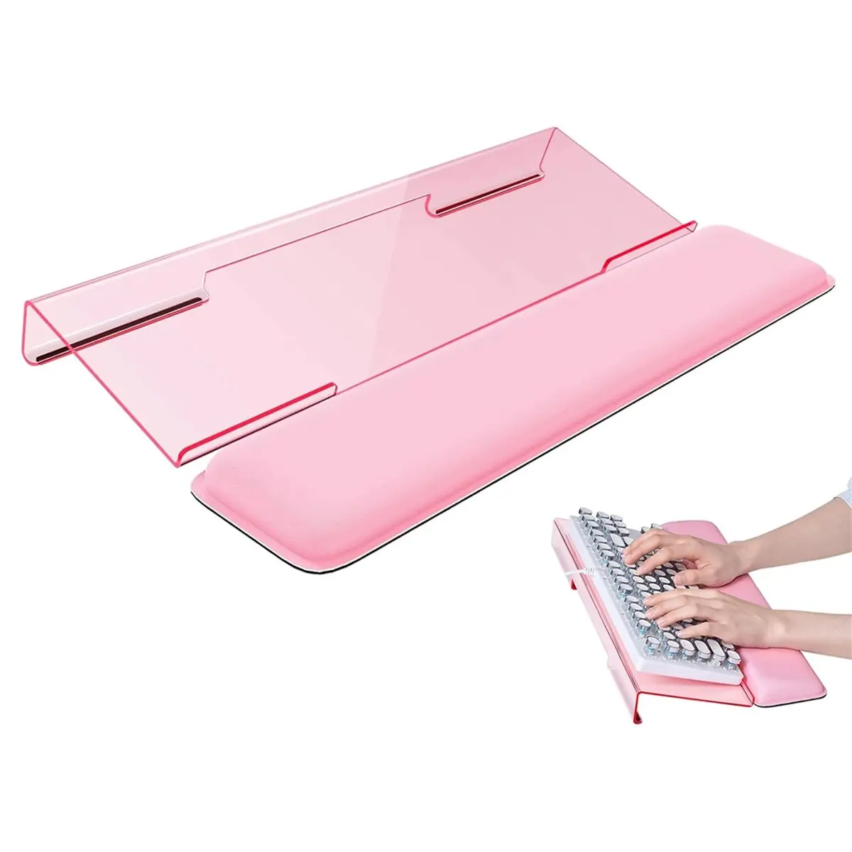 DT85 HOT Computer Keyboard Wrist Rest Stand for Desktop, Keyboard Holder for Easy Typing with Wrist Pad for Desk, Home, School