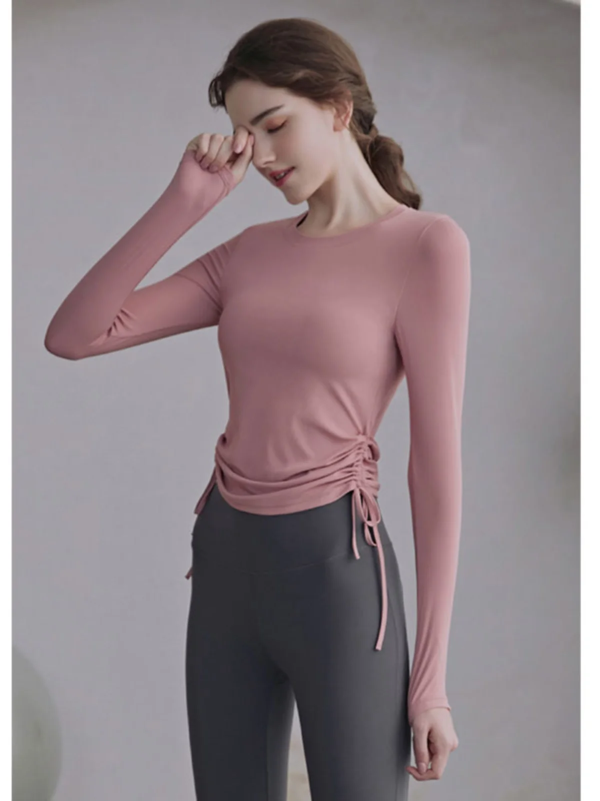 

Profional Pilates a Training Yoga Qui Dry Casual Fitn Women's Top Autumn Winter Leisure Sports Morning Run Brea...