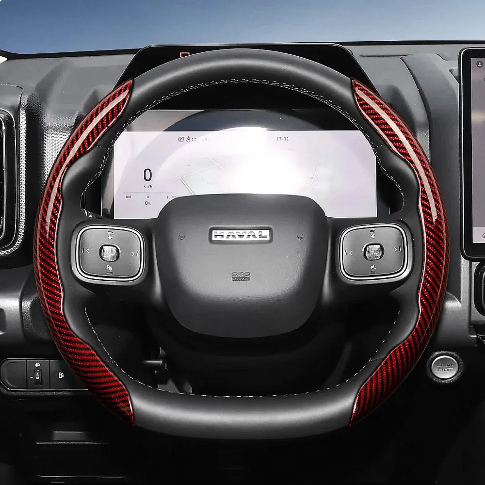 Suitable for Haval Carbon Fiber Texture Steering Wheel Cover with Segmented Quick-Release Design, Durable, for Models Like H6