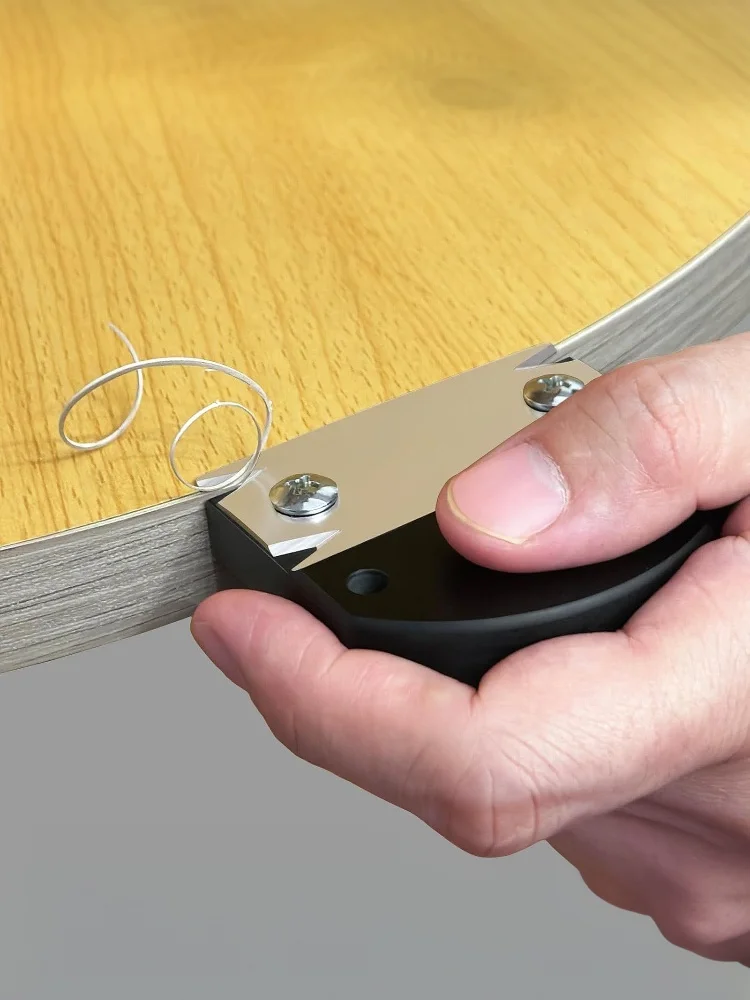 Cortador de bandas de borde plano de chaflán de madera, recortador de bordes de chapa, raspador de rebabas para herramienta manual de carpintería