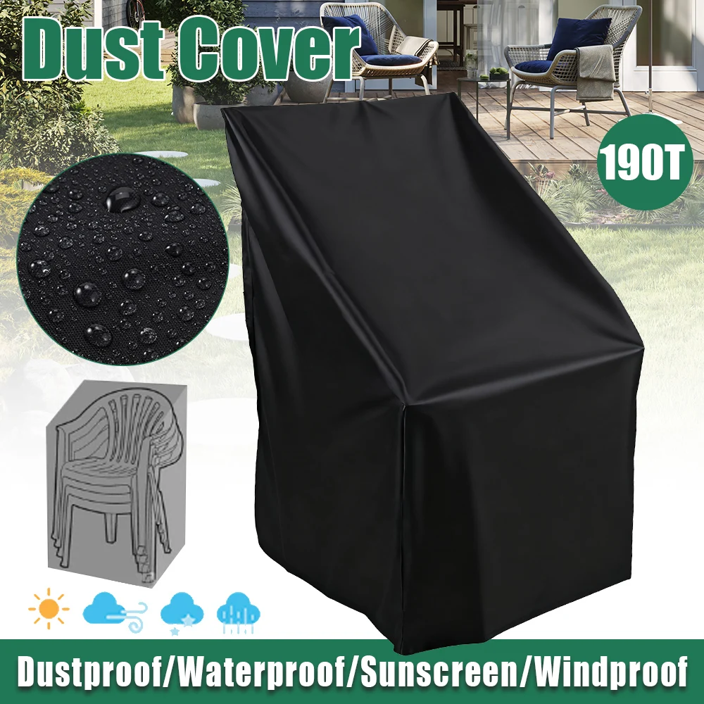 

1PC Stacked Chair Dust Cover Storage Bag Outdoor Garden Furniture Protector High Quality Waterproof Dustproof Chair Organizer