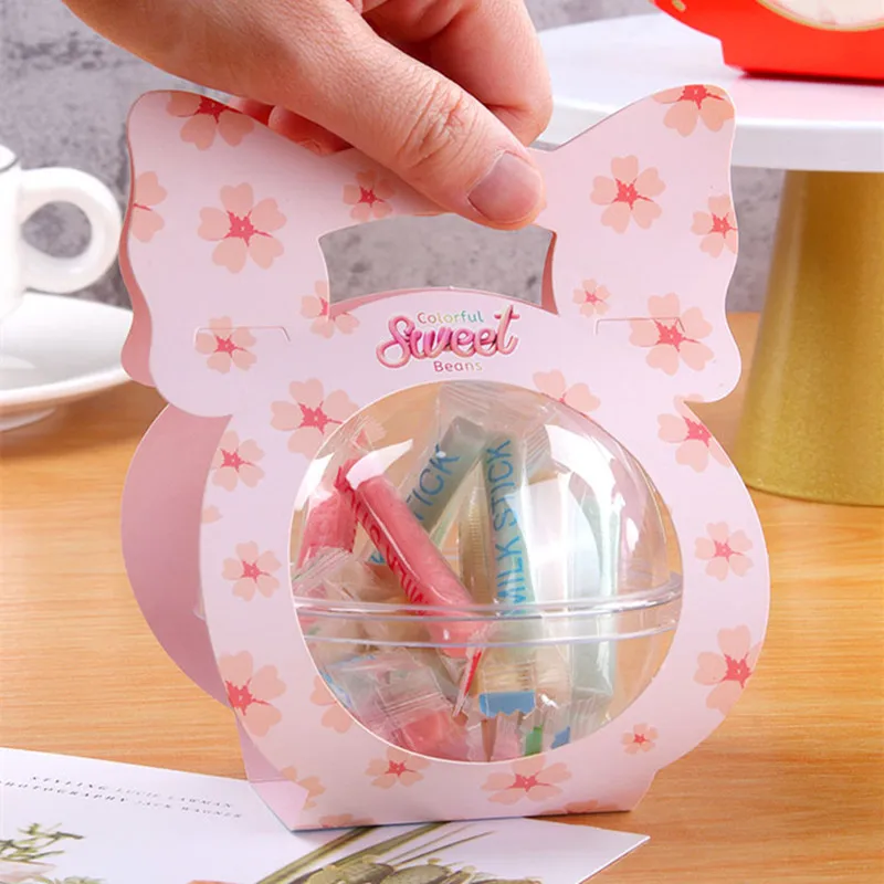 

50pcs Gift birthday party decoration candy chocolate cookies biscuits packaging box clear ice cream cake dessert cup with lid