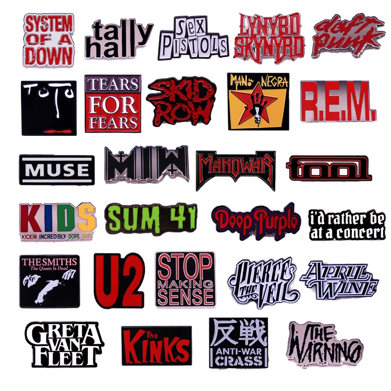 Joyería de Pop Rock, Logo de banda de música clásica, Pin esmaltado, insignia de colección de fans, enviar amigos, Pin único, accesorios de regalo al por mayor