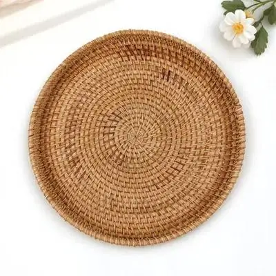 

Dessert Tray Round Thickened Multi-Function Household Serving Tray for Cakes Pastries Snacks Coffee Fruit