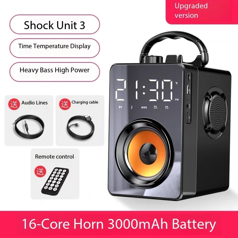 

High Power 3D Stereo Subwoofer Music Center Support AUX TF FM Radio HIFI BoomBox Super Bass Bluetooth Speakers Portable Column