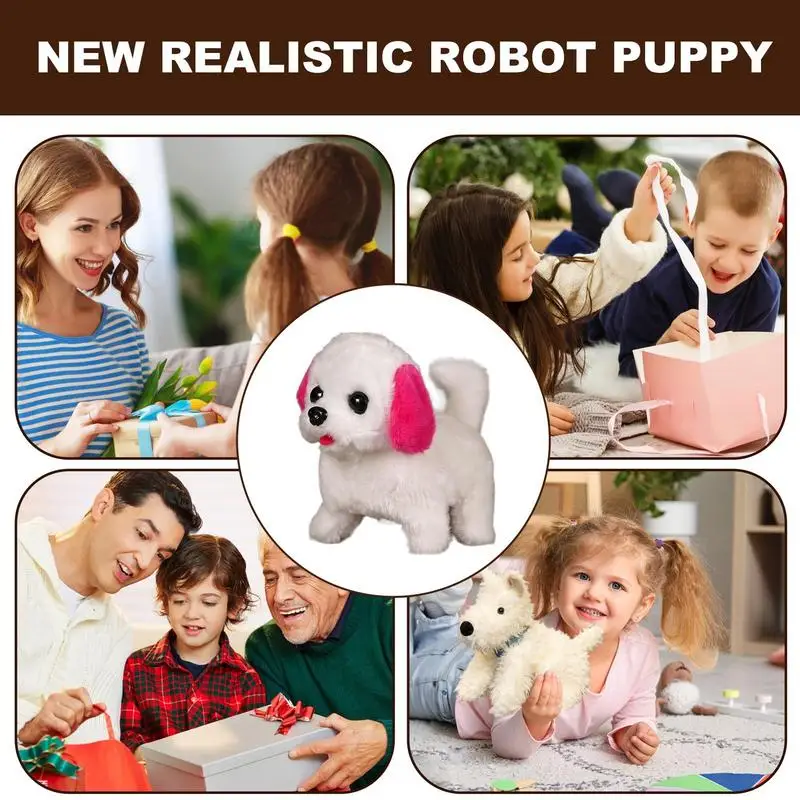 روبوت الكلاب للبالغين لعبة المشي الروبوتية نباح الكلب أفخم دمية واقعية التفاعلية محشوة الحيوان يهز رفيق الحيوانات الأليفة ل