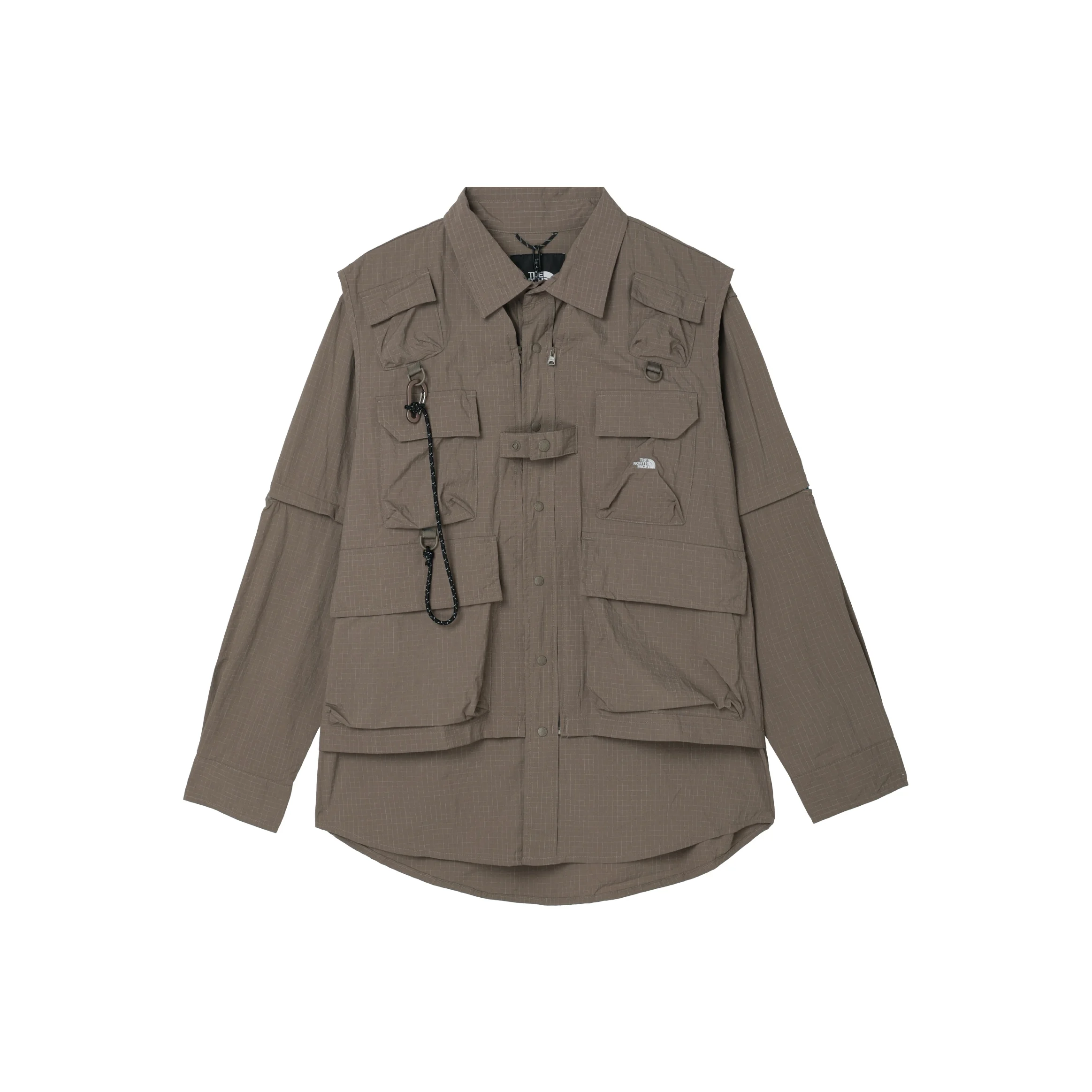 Chemises d'exploration urbaine THE NORTH FACE pour hommes, kaki, col à revers, tenue de travail modérée
