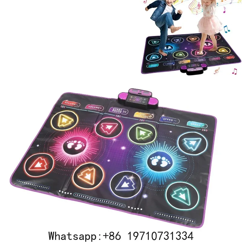 Electronic Dance Game Mat for Kids Built in Music Dual Player Interactive Dance Game Pad for Home Use