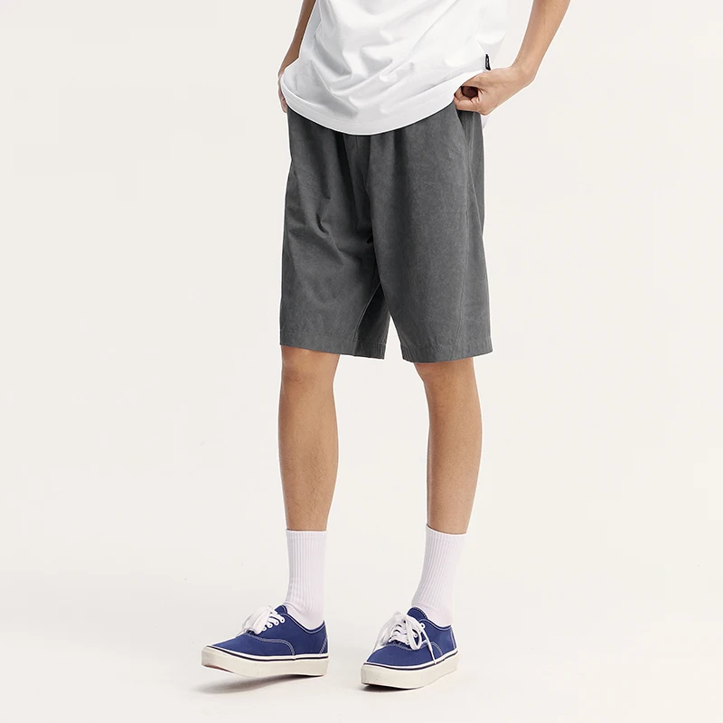 Semir Casual Mid-Length Pants Men 2024 Summer New Solid Color Simple Straight Shorts With Drawstring High-Quality Textured Feel