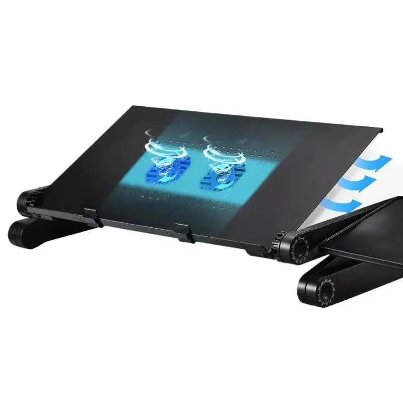 قابل للتعديل الألومنيوم مكتب للحاسوب شخصي المحمولة مريح التلفزيون السرير Lapdesk صينية الكمبيوتر الجدول حامل طاولة الكمبيوتر المحمول حامل مكتبي مع لوحة الماوس