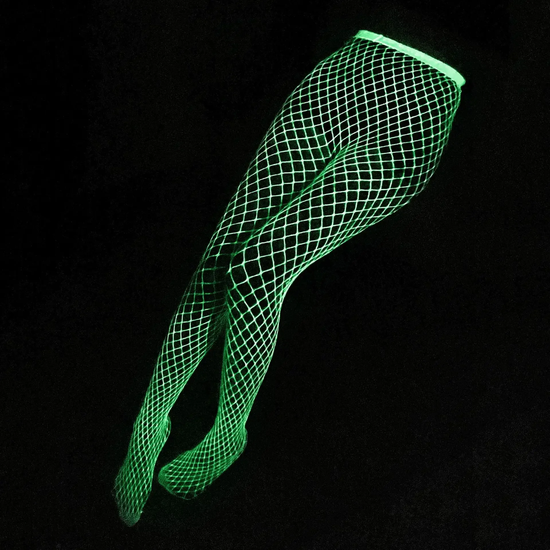 Sexy Glow Fishnet Bodysuit Women Sexy Lingerie Outfit Open Crotch Bodystockings Underwear Party Club Luminous Pole Dance Costume