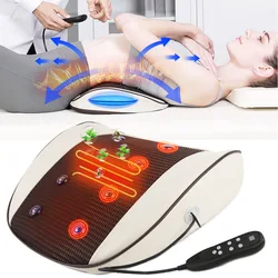 Electric Moxibustion Massager Vibration Heating Waist Cervical Traction Therapy Airbag Back Massage Lumbar Cushion Relief Pain