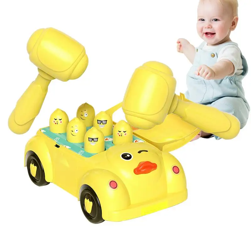 Juego de coches de inercia para golpear con martillos, juguete de aprendizaje Montessori para golpear