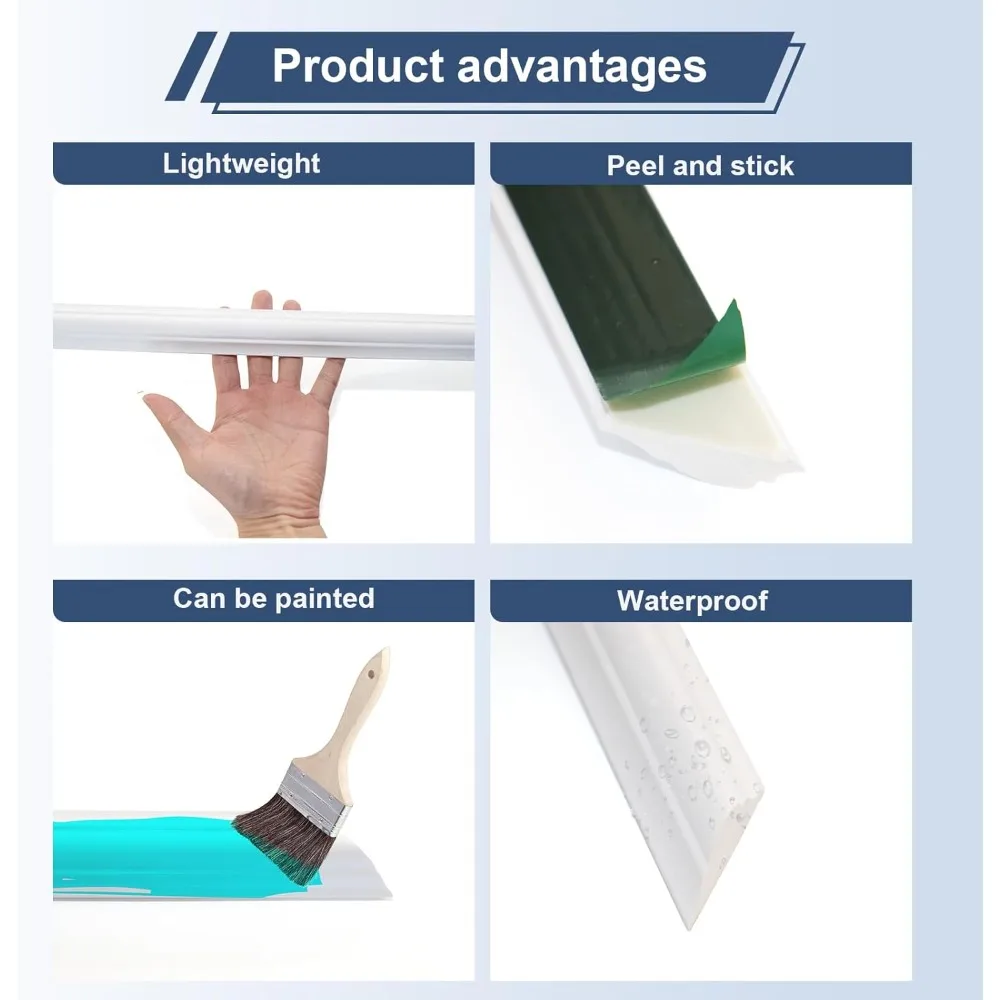 4 Zestawy Listew Ściennych Samoprzylepnych, 16 x 24 Gotowe Panele Dekoracyjne, Samoprzylepne Panele Listew do Dekoracji Wnętrz