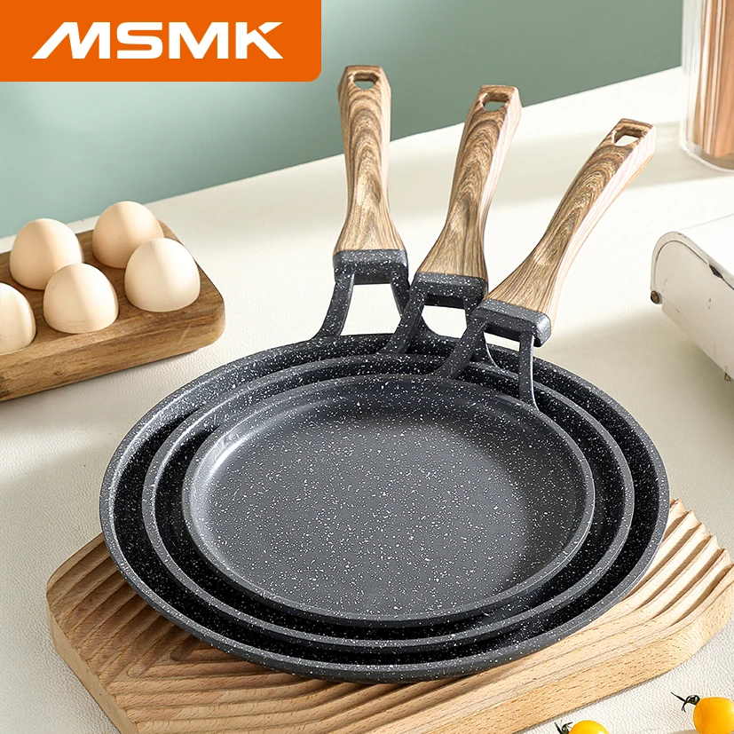 Sartén para crepé antiadherente MsMk, sartén plana con revestimiento antiadherente, sartén para tortilla Dosa Tawa, mango para mantenerse fresco, Compatible con inducción