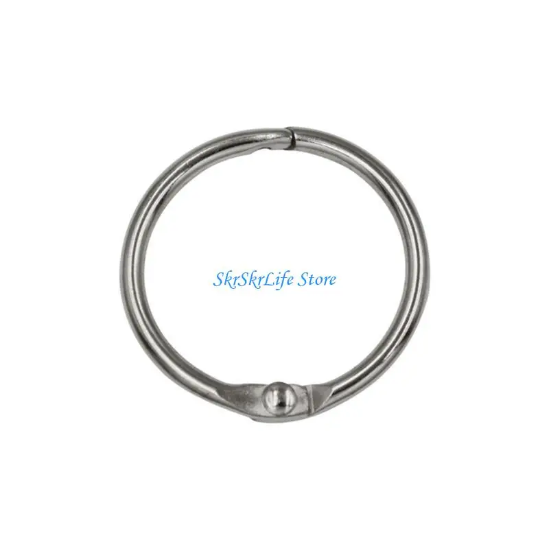 

E65E 10pcs Loose Binder Rings Metal Paper Binder Rings Clip Hooker,for Flashcard