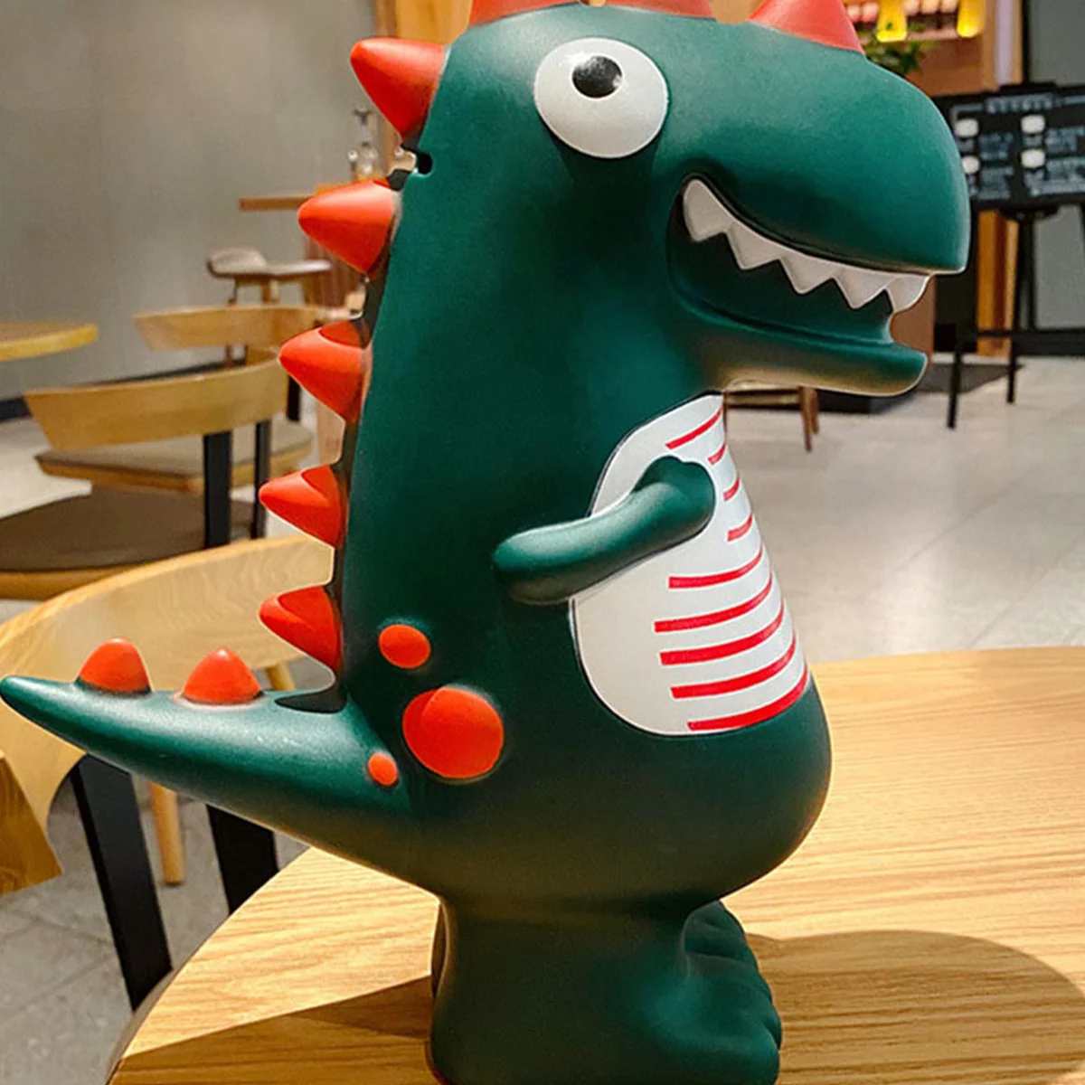 

Creative Dinosaur-Shaped Piggy Bank Sturdy Vinyl Coin Jar for Kids Birthday Gift Desktop Home Decoration Coin Storage