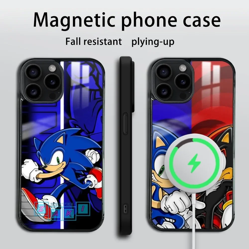 3sonic the hedgehog 3 Phone Case For iPhone 16 15 14 13 12 11 Pro Max Plus Mini Mirror Wireless magnetic case