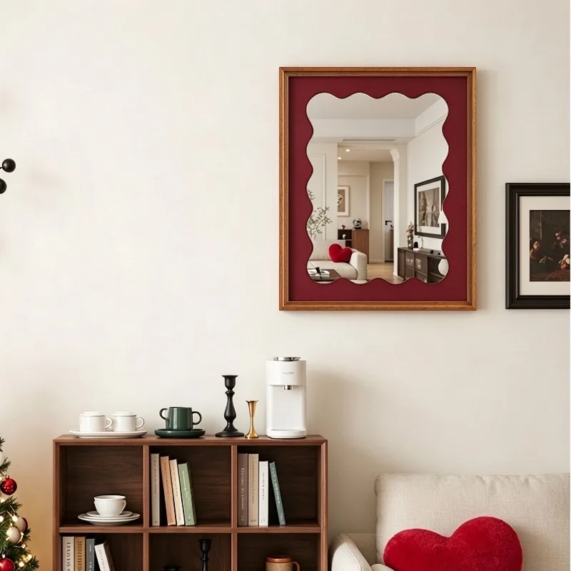 Solid Wood Decorative Mirrors Rectangular Art Creative Wall Mounted Mirrors Portable Luxury Mirror Modern Home Decor Products