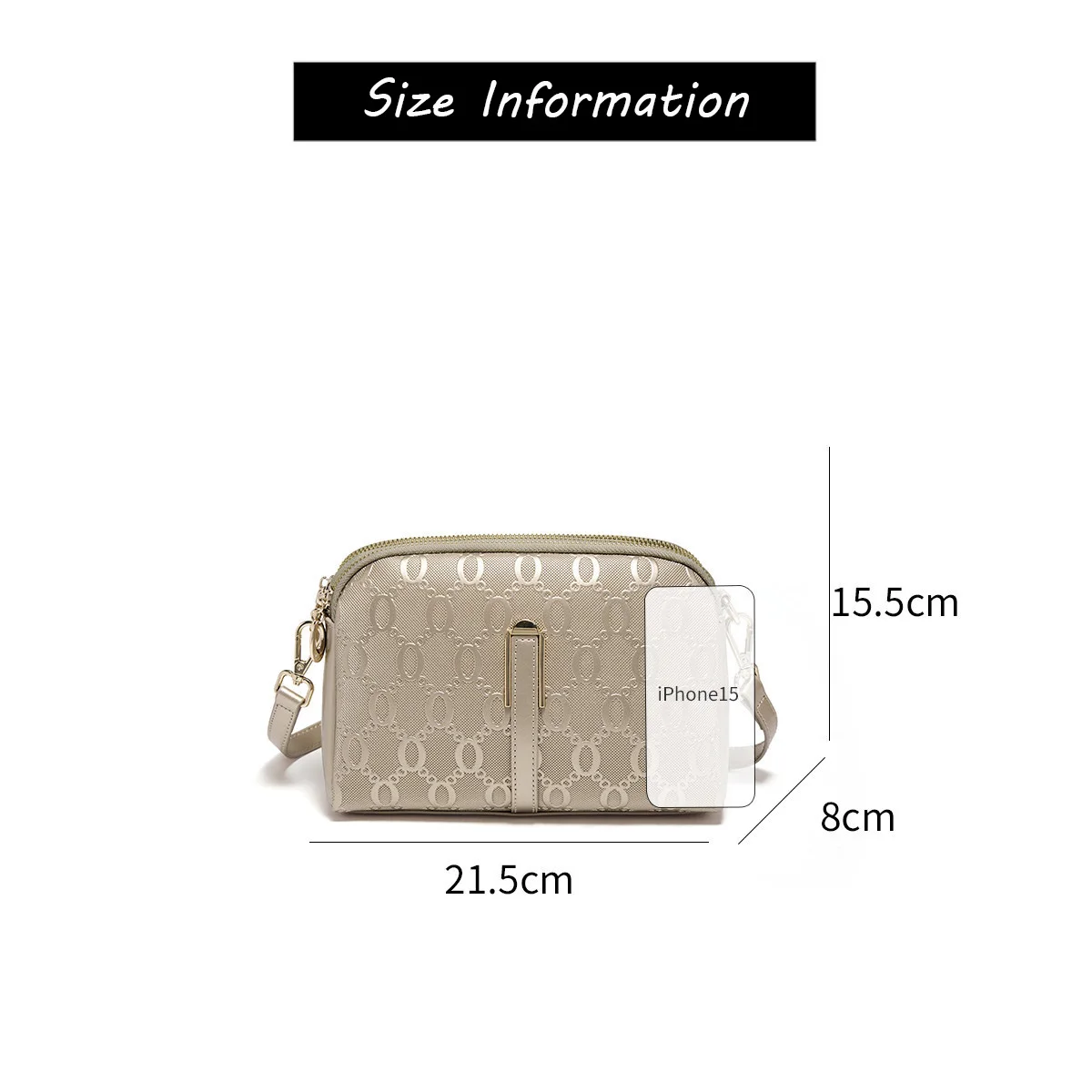 FOXER Split Leather Women's Crossbody Bag Classic Monogram Shoulder Bag Adjustable Strap Lady Purse For Daily Commute image 3