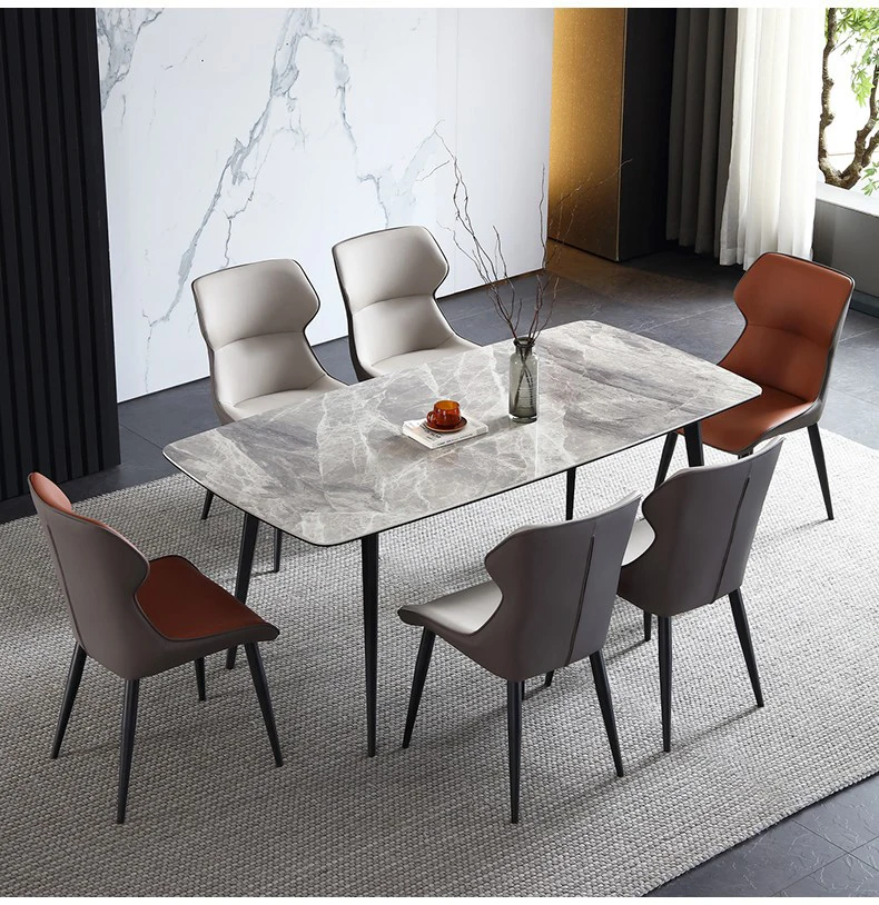 ！@Promotional Price Factory Direct Sell Hotel Restaurant Furniture Cheap Metal with Leather Cover High Density Foam Dining Chair