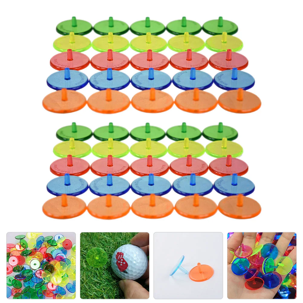 100 Pcs Round Golf Ball Mark Man Accessories Markers Plastic Tees Golfs Supplies