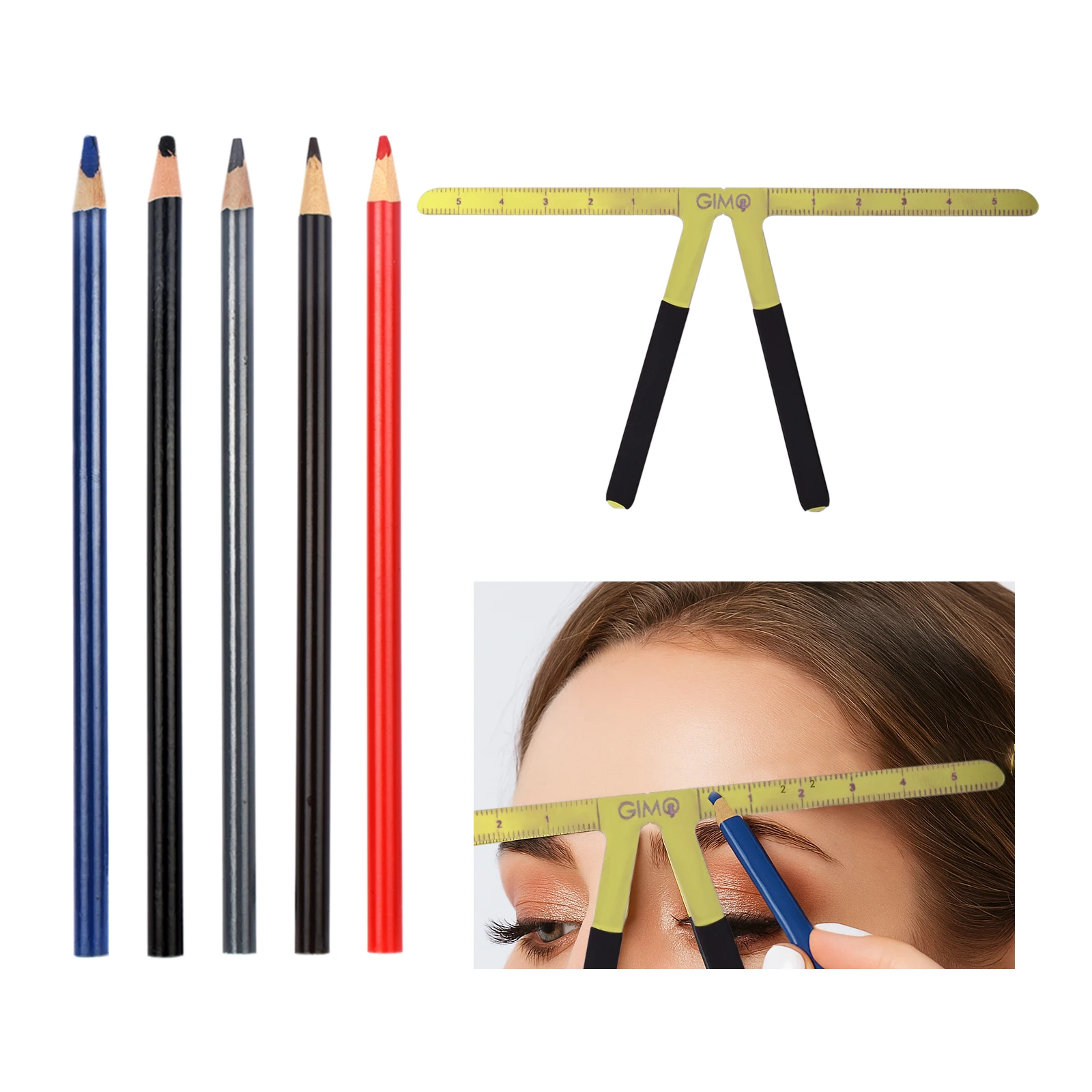 

5 шт., карандаш для бровей, принадлежности для микроблейдинга, водостойкий набор карандашей для татуировки бровей с 1 шт., позиционирующий знак для бровей из нержавеющей стали