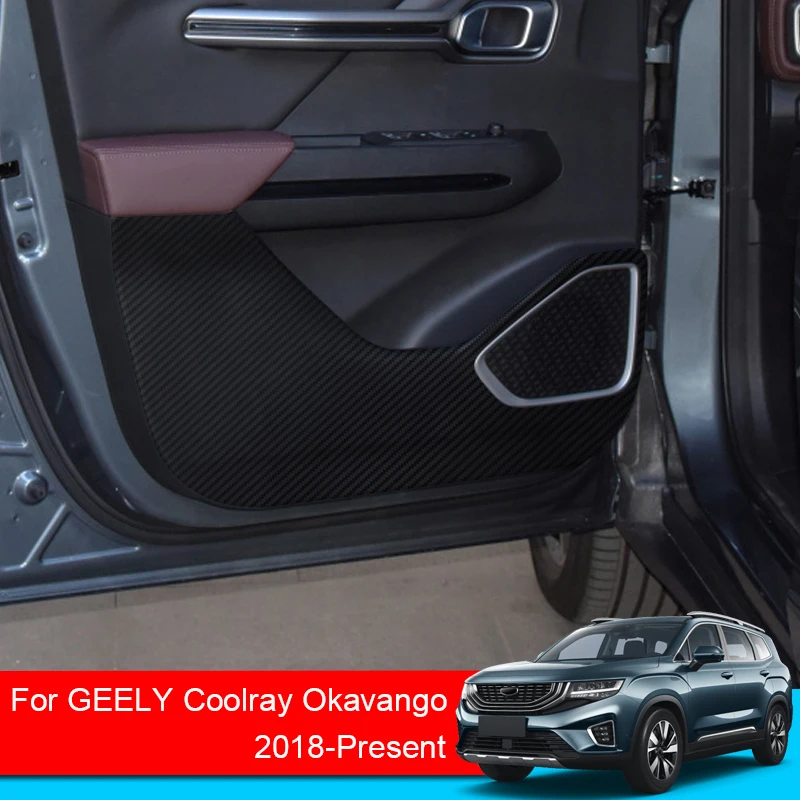 

Защитная накладка для автомобильной двери GEELY Coolray Okavango 2018-2025, Защитная пленка для кожи, защитная наклейка, аксессуары для угольной отделки