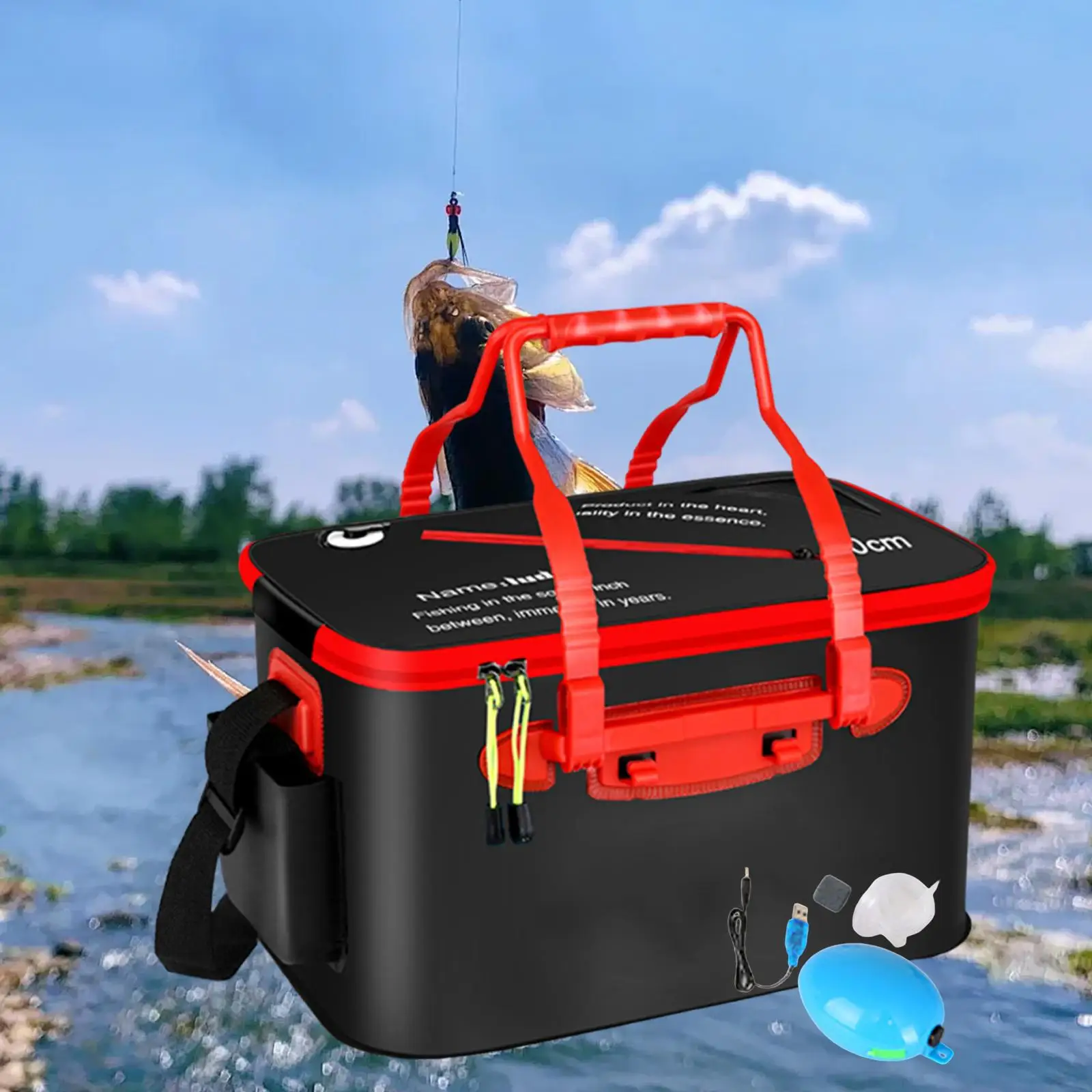 Fishing Bucket Lightweight Thick Outdoor Camping EVA Fishing Bag Foldable Fish Bucket for Gardening Camping Fishing Travelling