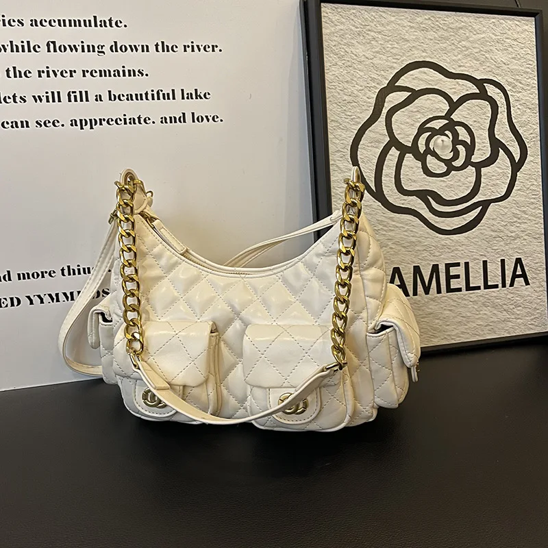 

2025 Niche Luxe Underarm Bag, Quilted Shoulder Purse, Women's Chic Commuter Crossbody, Day to Night Tote, Casual Sling Bag