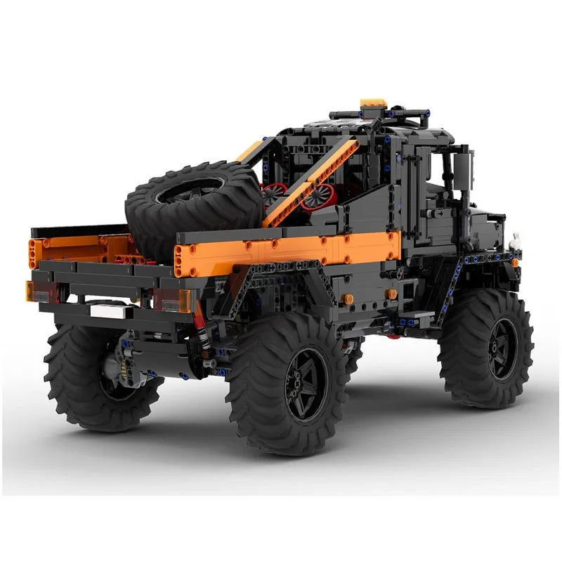 MOC-217460 Nieuwe Klassieke Zwarte Vrachtwagen Bouwsteen Model 1856 Onderdelen Creatief Speelgoed voor Jongens Kinderen Verjaardag Kerstcadeau