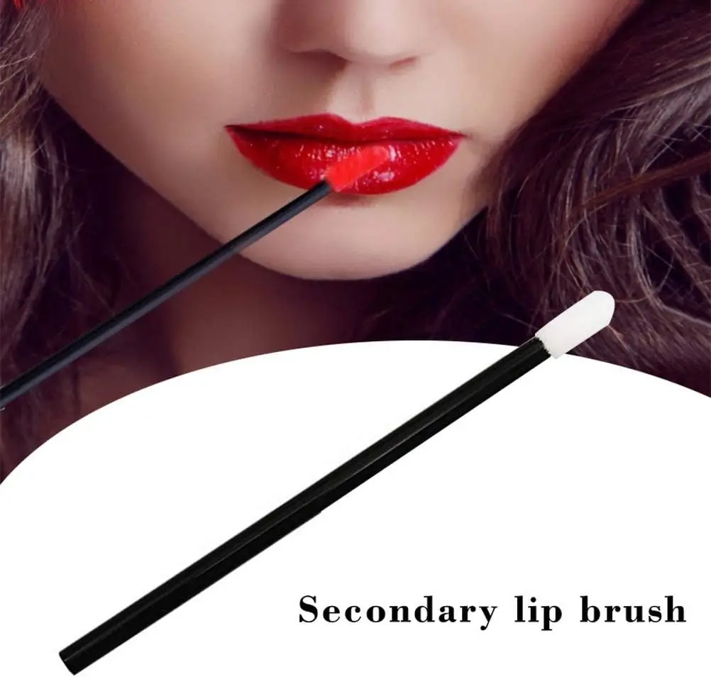 リップブラシ、200本ブラックリップブラシメイクアップブラシ口紅リップグロスワンドアプリケーターツールメイクアップ美容ツールキット