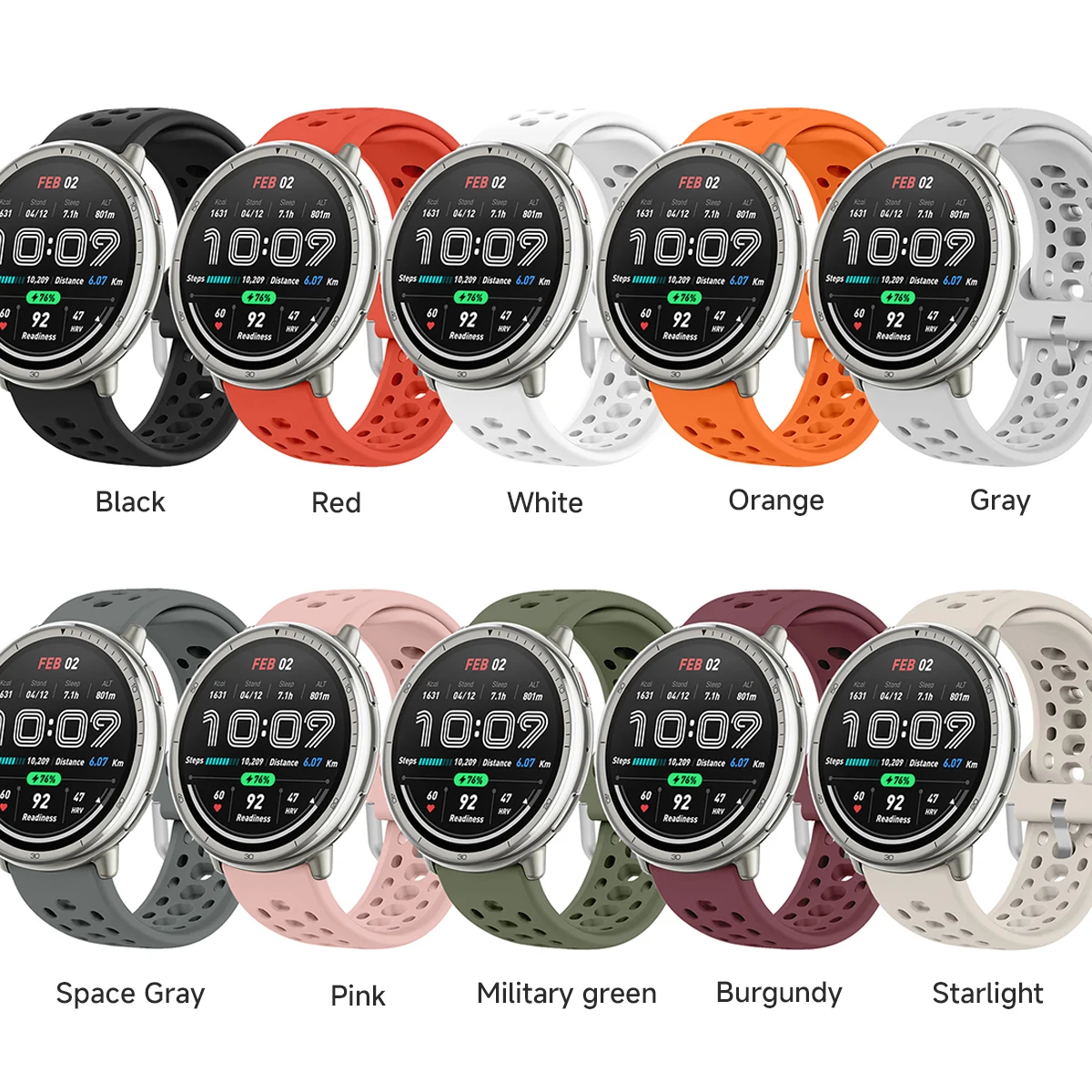 سوار لـ Amazfit Active 2 BIP3/3 Pro GTS2/2e/2 Mini/3/4 GTR Mini 20 مم حزام ساعة رياضي قابل للتنفس لـ Amazfit Active 20 مم