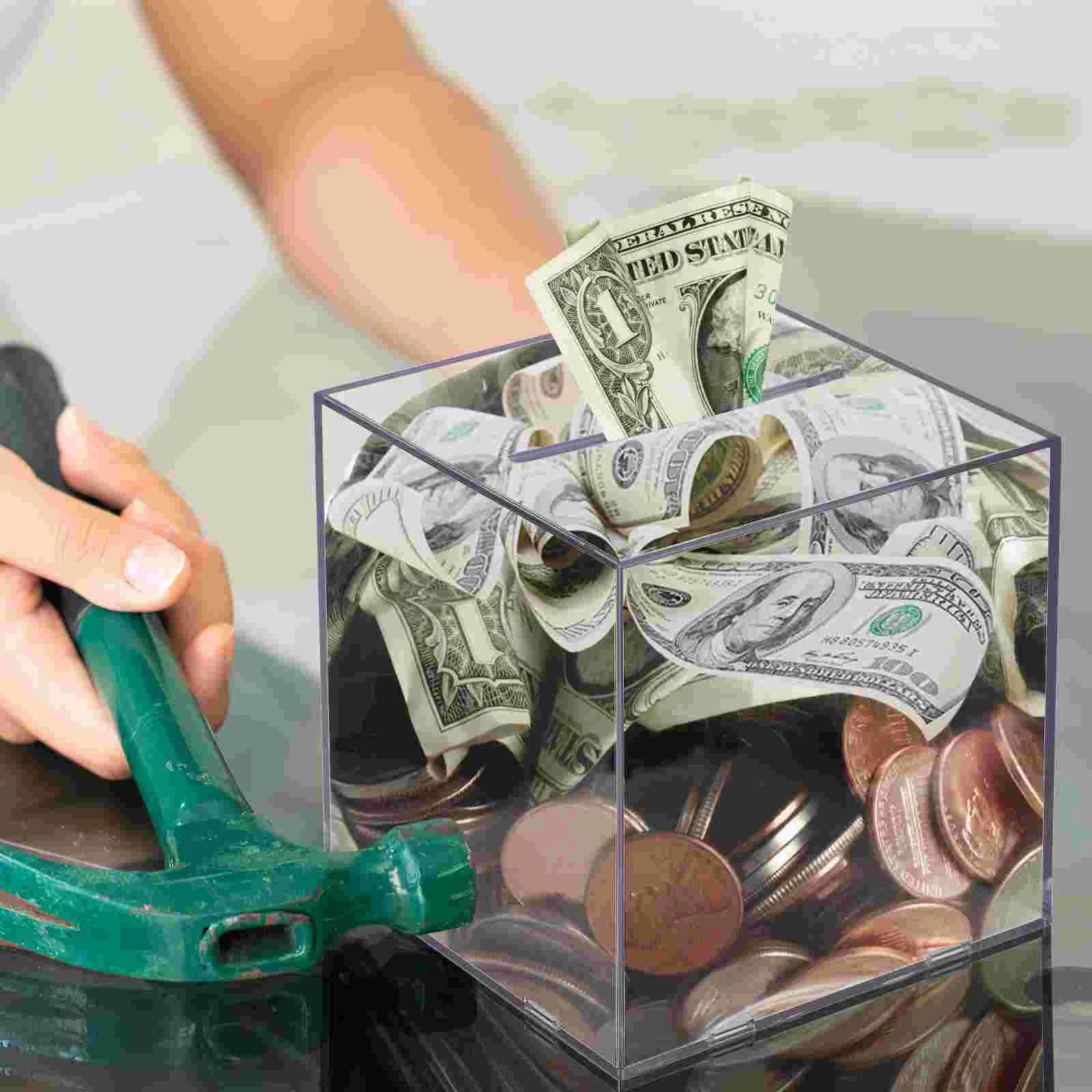 Transparentes Sparschwein für den täglichen Gebrauch, Münzbehälter, die Geschenk-Spardose, Kinderspartopf, Acryl-Büro