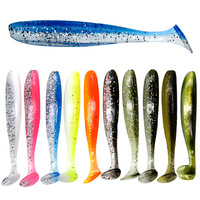 10Pcs/bag 70mm 90mm 120mm Swim Bait Lure Soft Plastics 2 Inch Saltwater Paddle Tail Swimbait