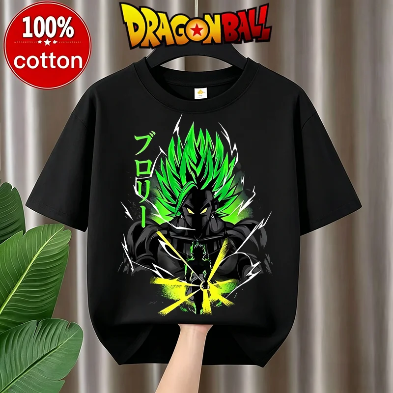 Camiseta Dragon Ball Broly Legendario Super Saiyan con Aura Verde, Camiseta Gráfica de Anime Streetwear, Top Casual para Hombre