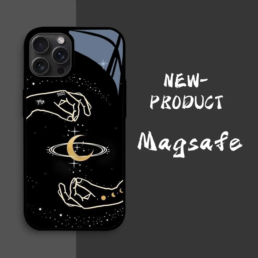 Art C-Celestial H-Hands Art Print Phone Case For iPhone16 15 14 13 12 11 Pro Xs Max Mini XR X 7 8 Plus luxury Mirror Hard Funda