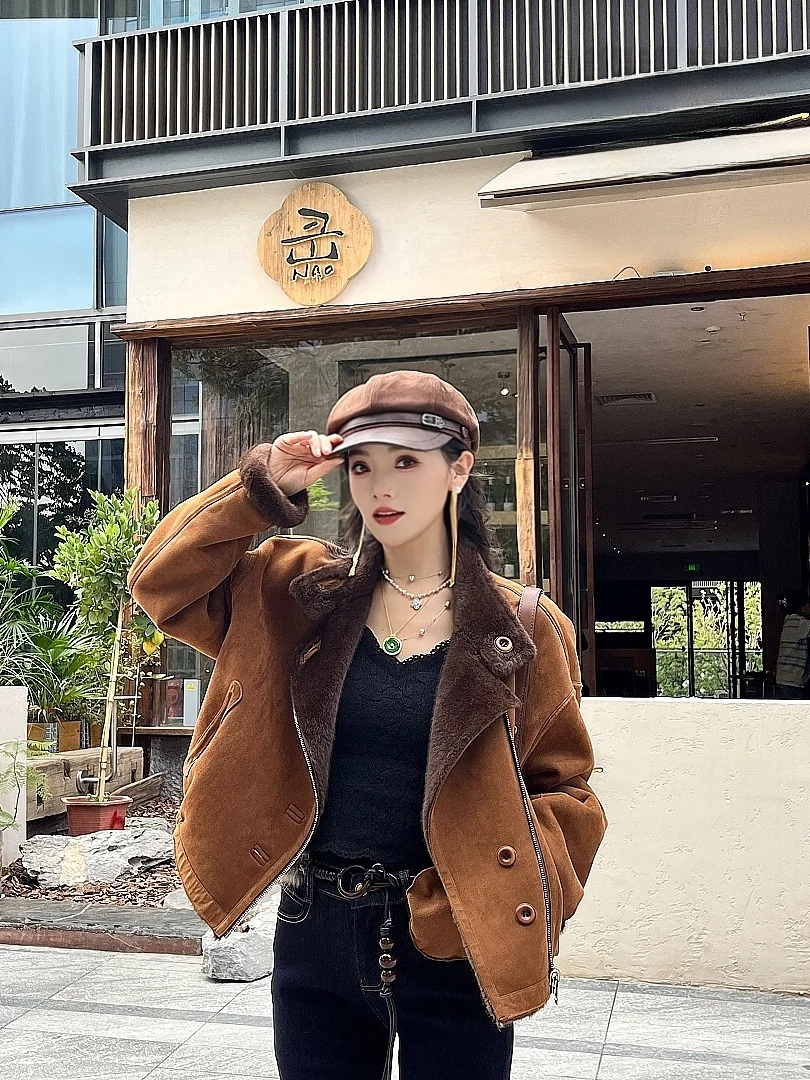 

Зимняя женская куртка-пальто с мехом, повседневная, свободного кроя, теплая, из полиэфирного волокна, с длинным рукавом, на молнии