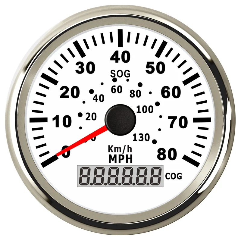 0-80MPH Show GPS Speedometers 85mm 0-130Km/H Speed Indicators  9-32v SUS316L Bezel Devices for Auto Boat Truck with GPS Antenna